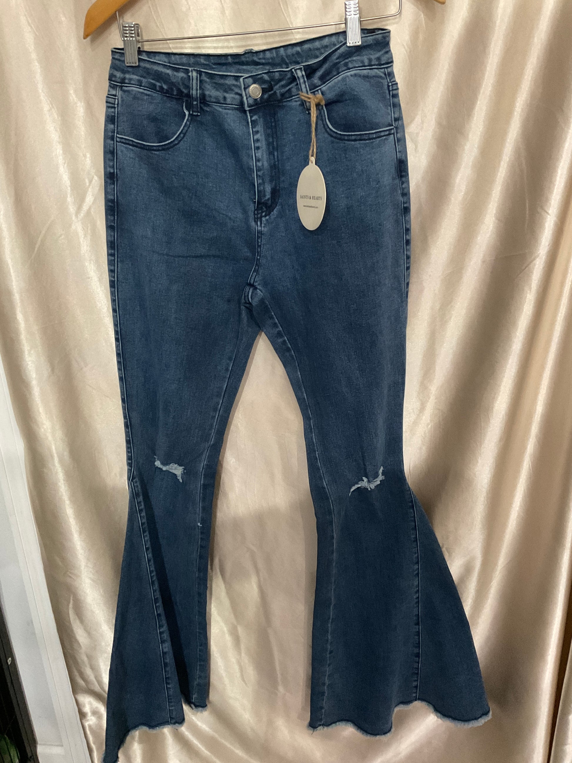 Saints and Hearts Bell Bottoms