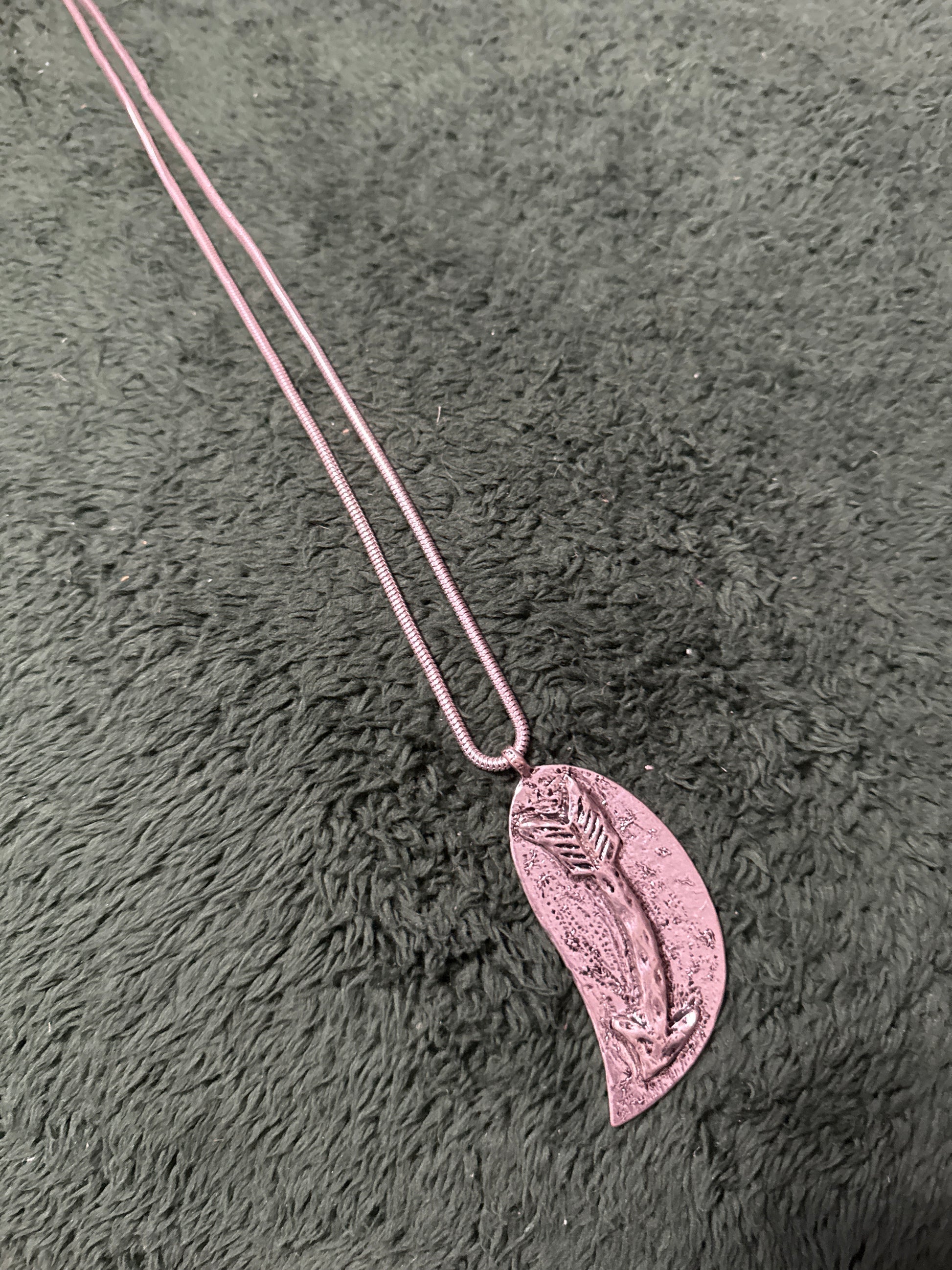 Silver Feather Arrow Necklace
