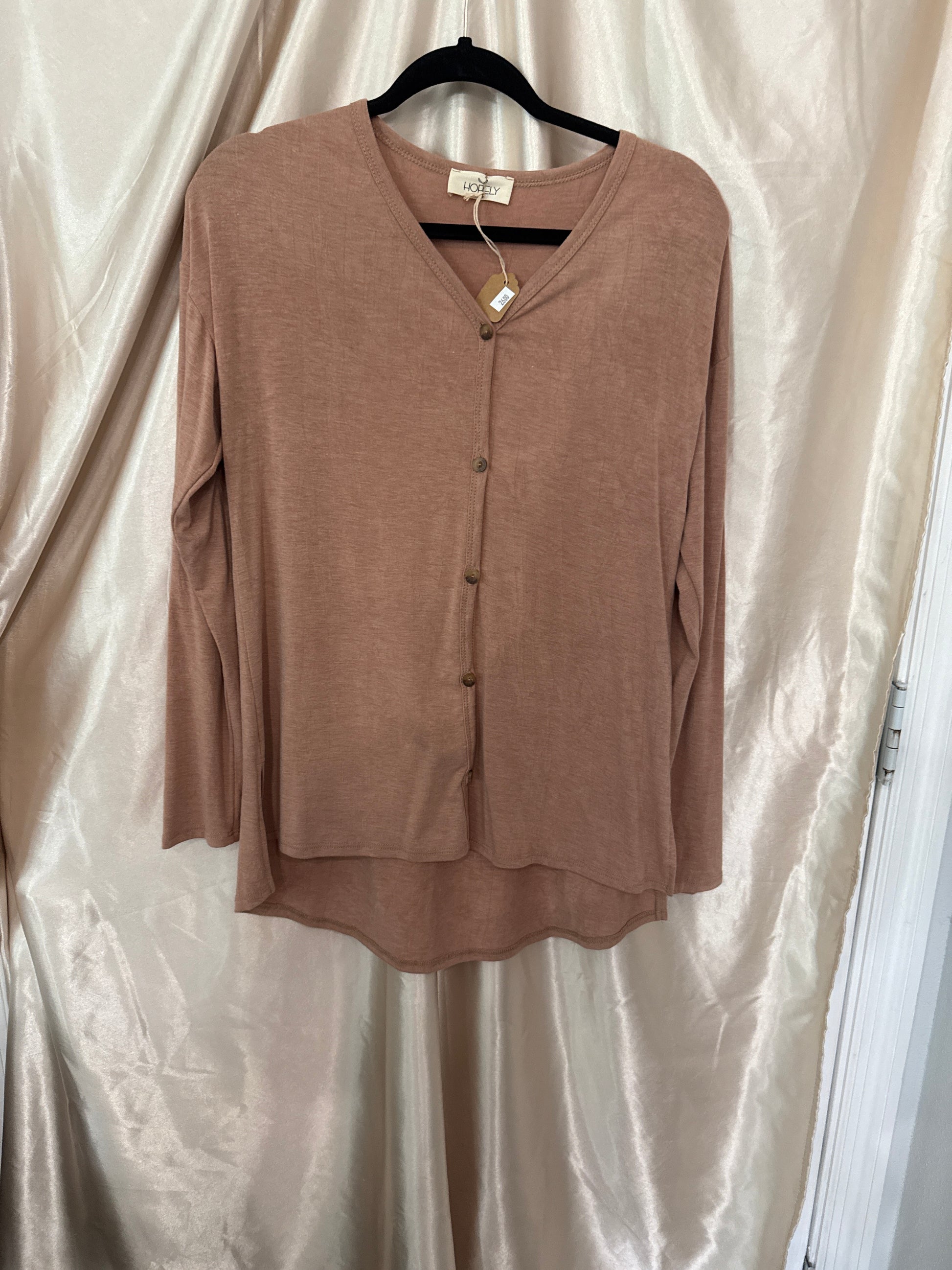 Tan Long Sleeve Button Up Shirt
