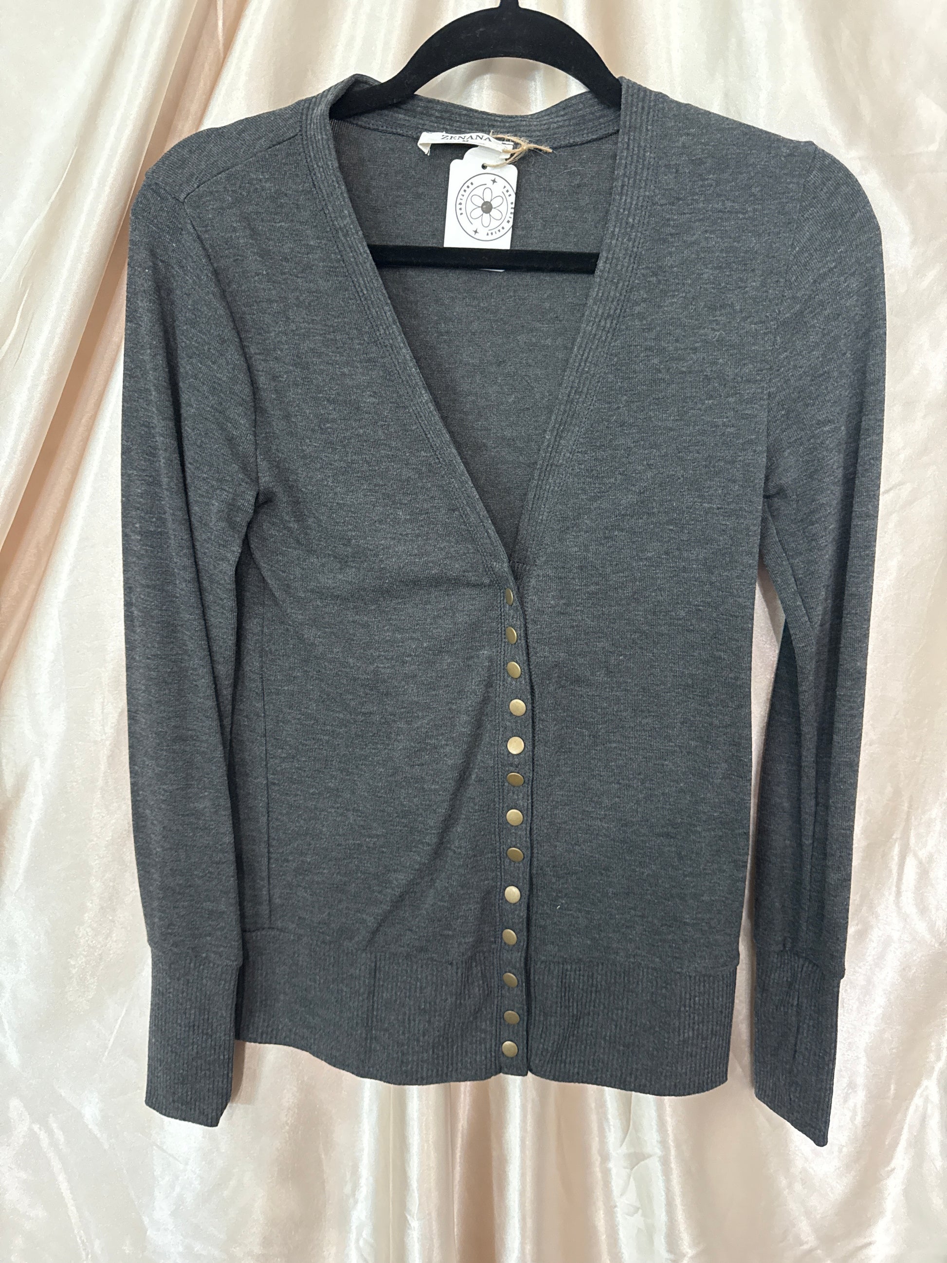 Gray Button Up Sweater
