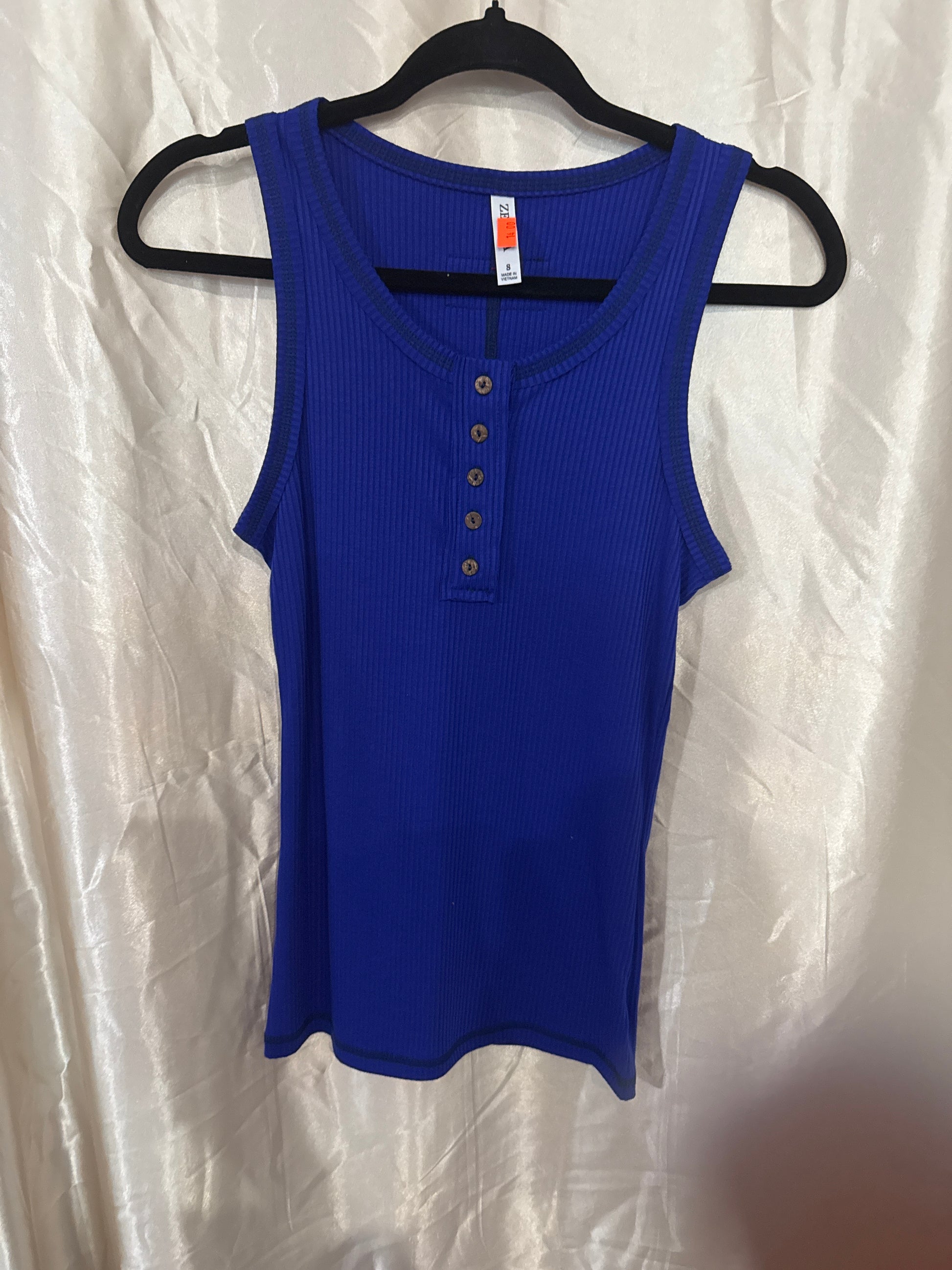 Blue Button Tank