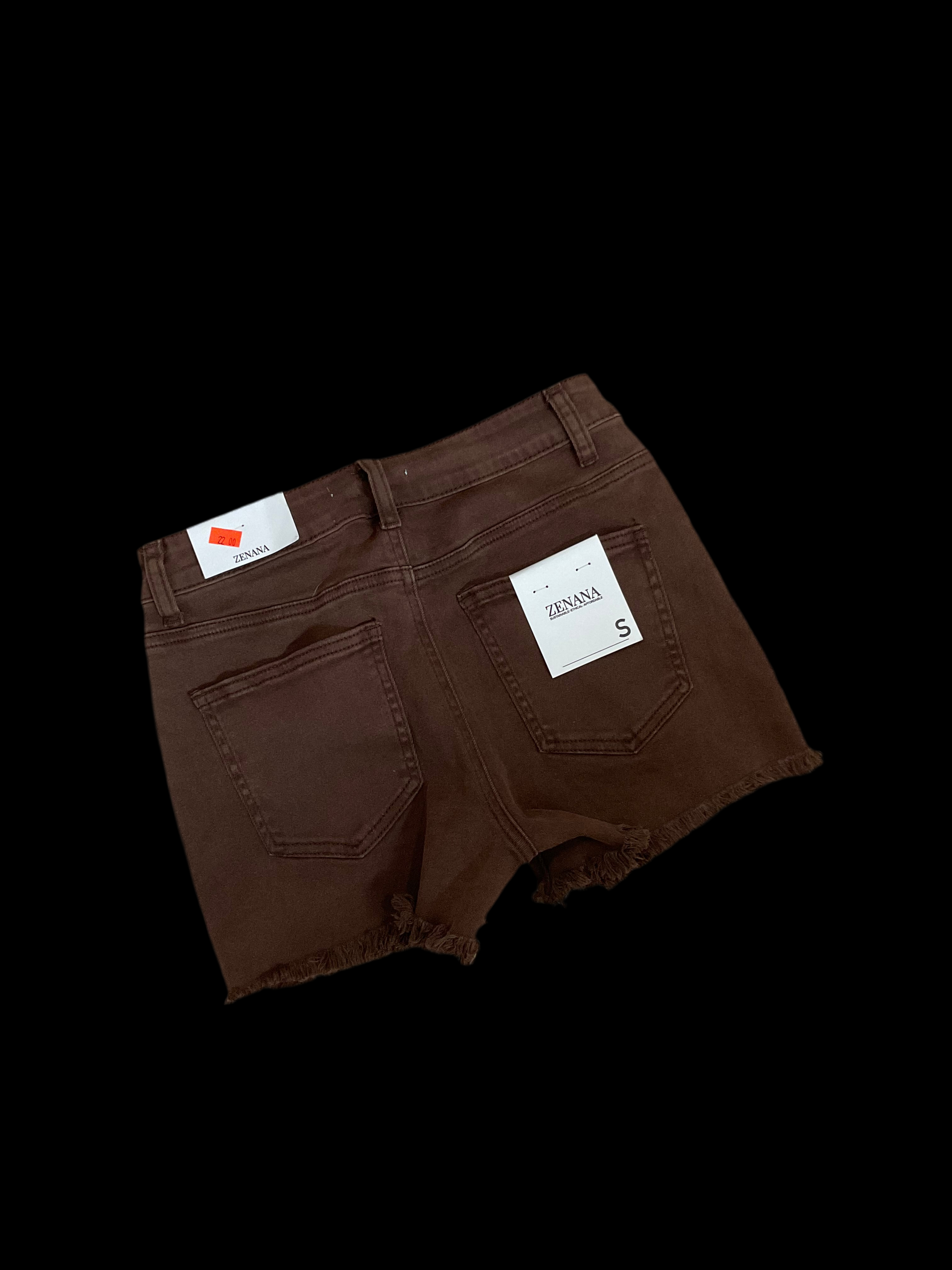 Zenana Mahogany Denim Shorts