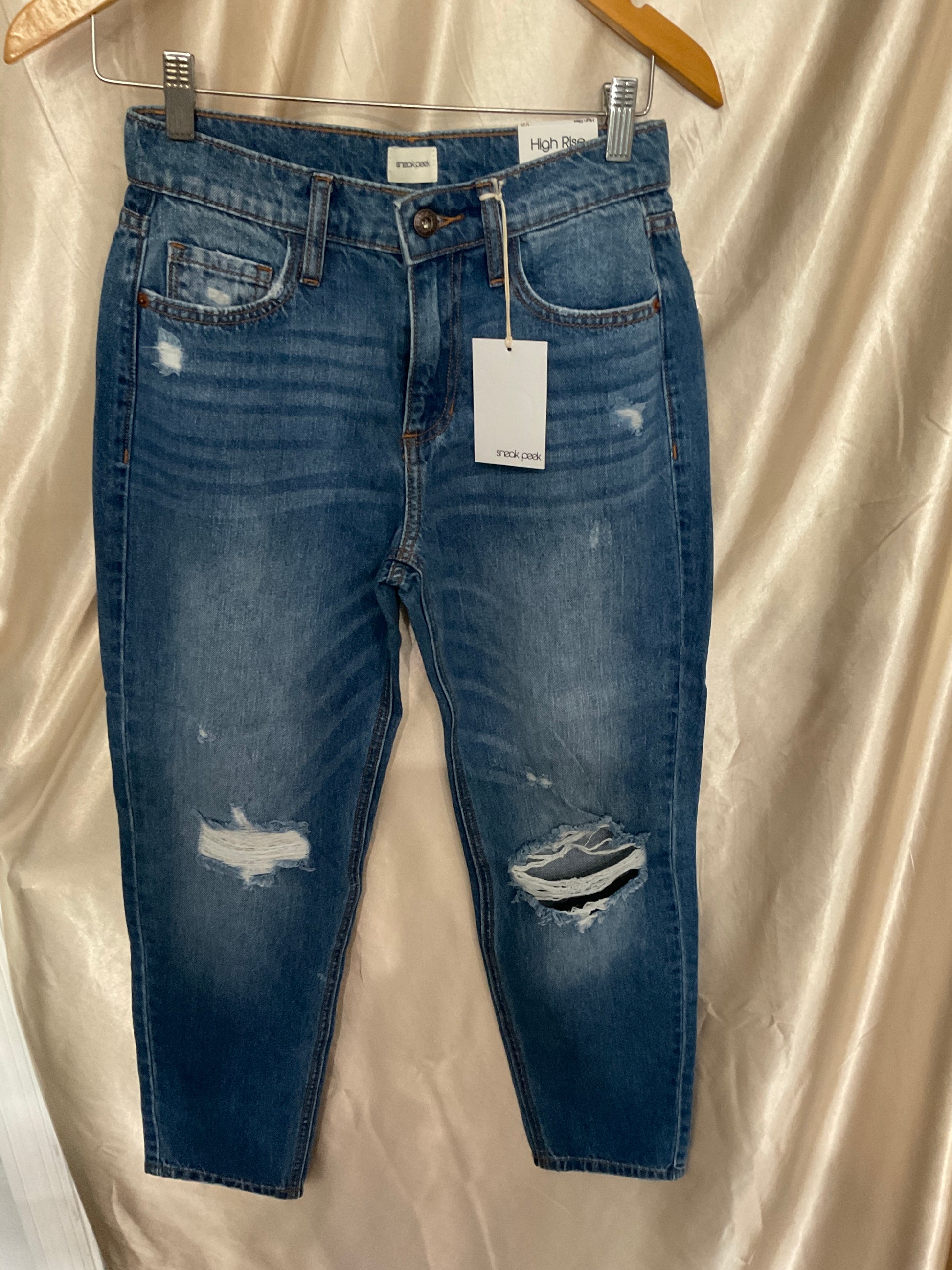 Sneak Peak High Rise Ripped Denim