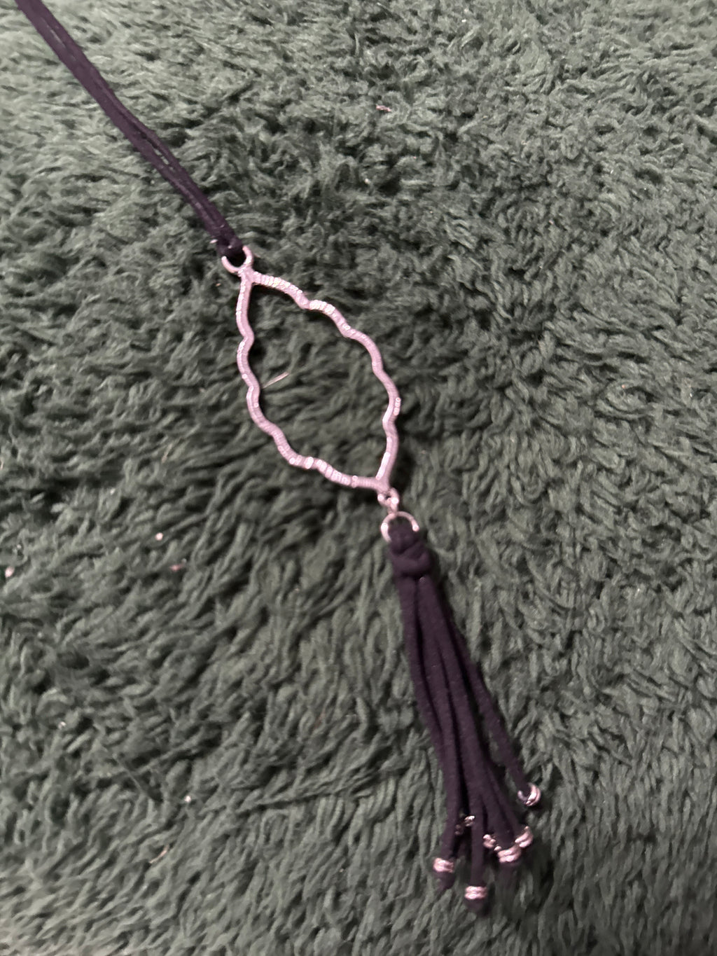 Black and Silver Tassel Necklace