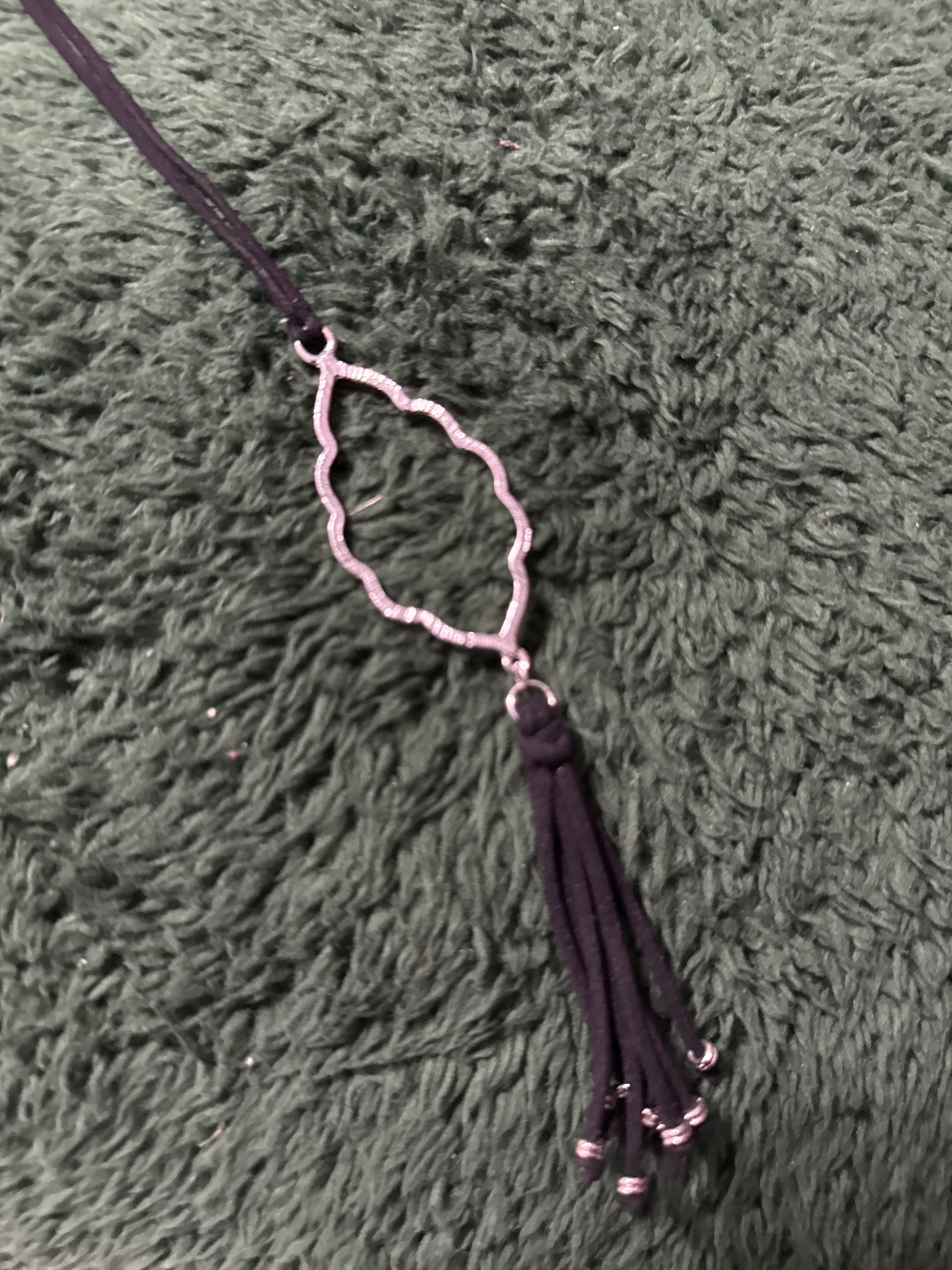 Black and Silver Tassel Necklace