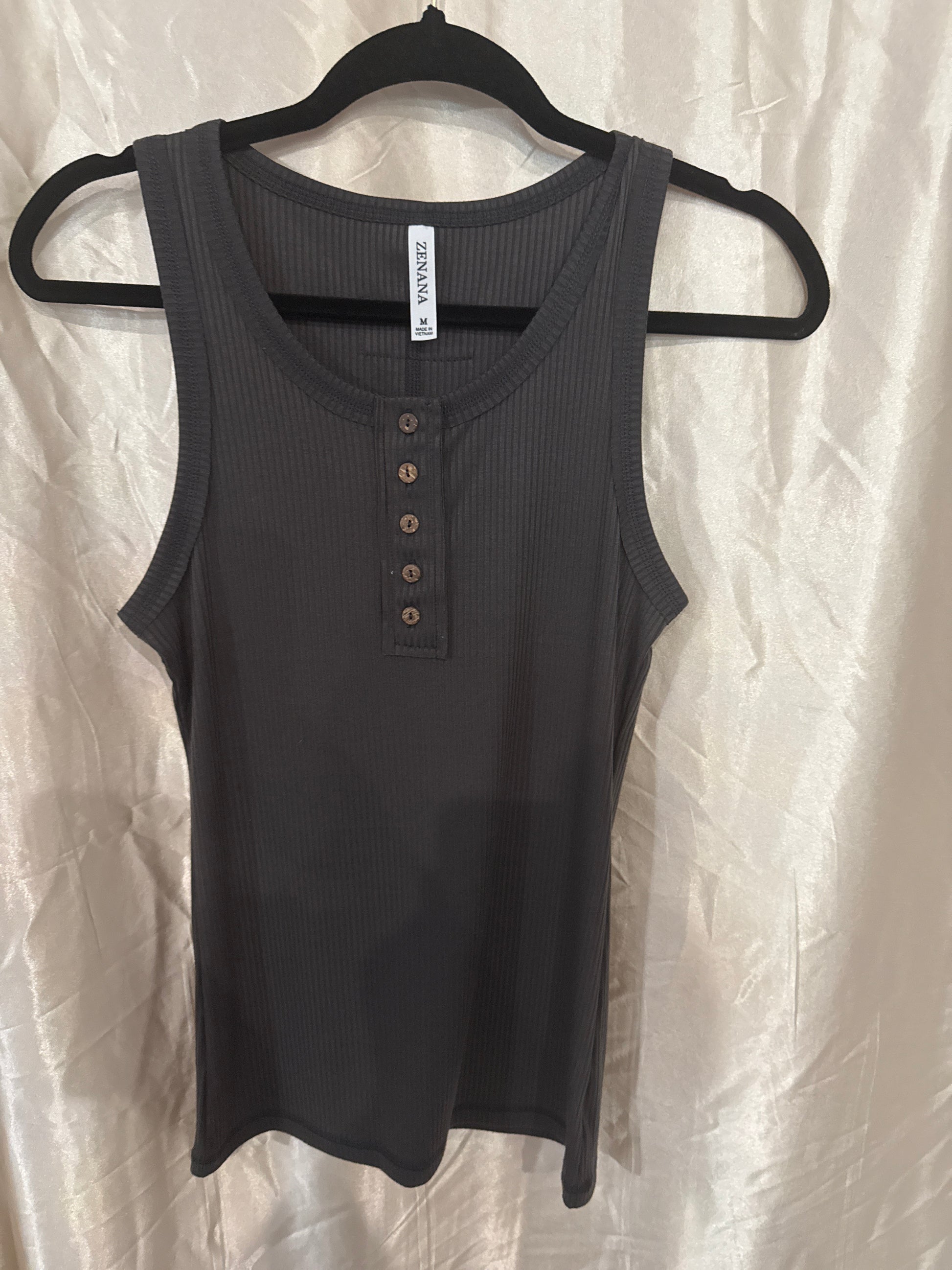 Brown Button Tank