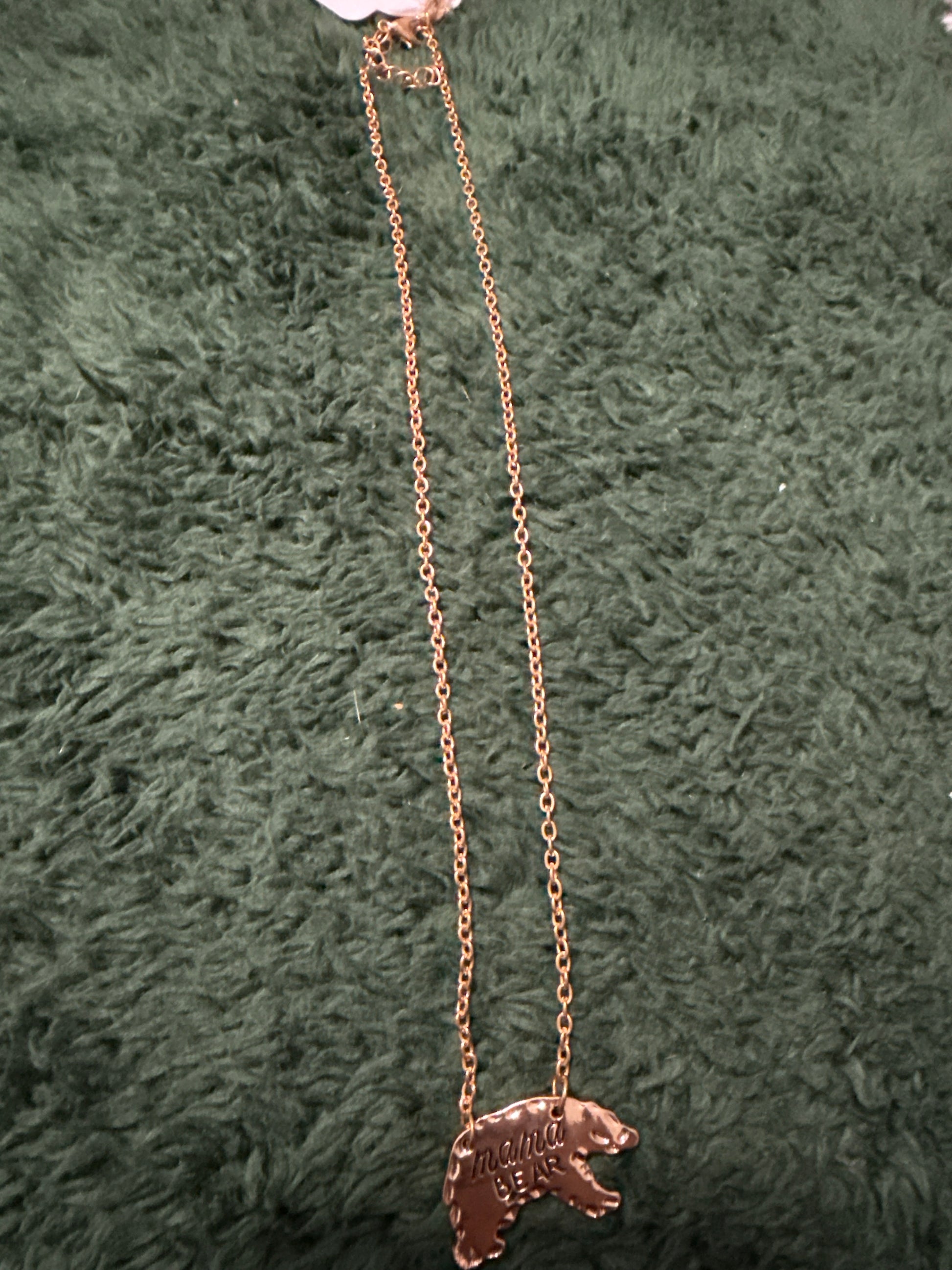 Gold Mama Bear Necklace