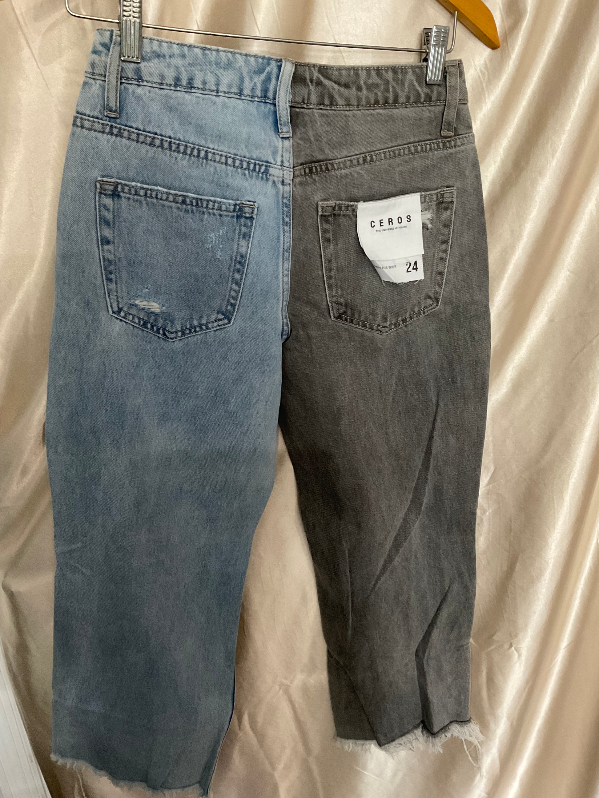 Ceros High Rise Wide Light+Gray Denim