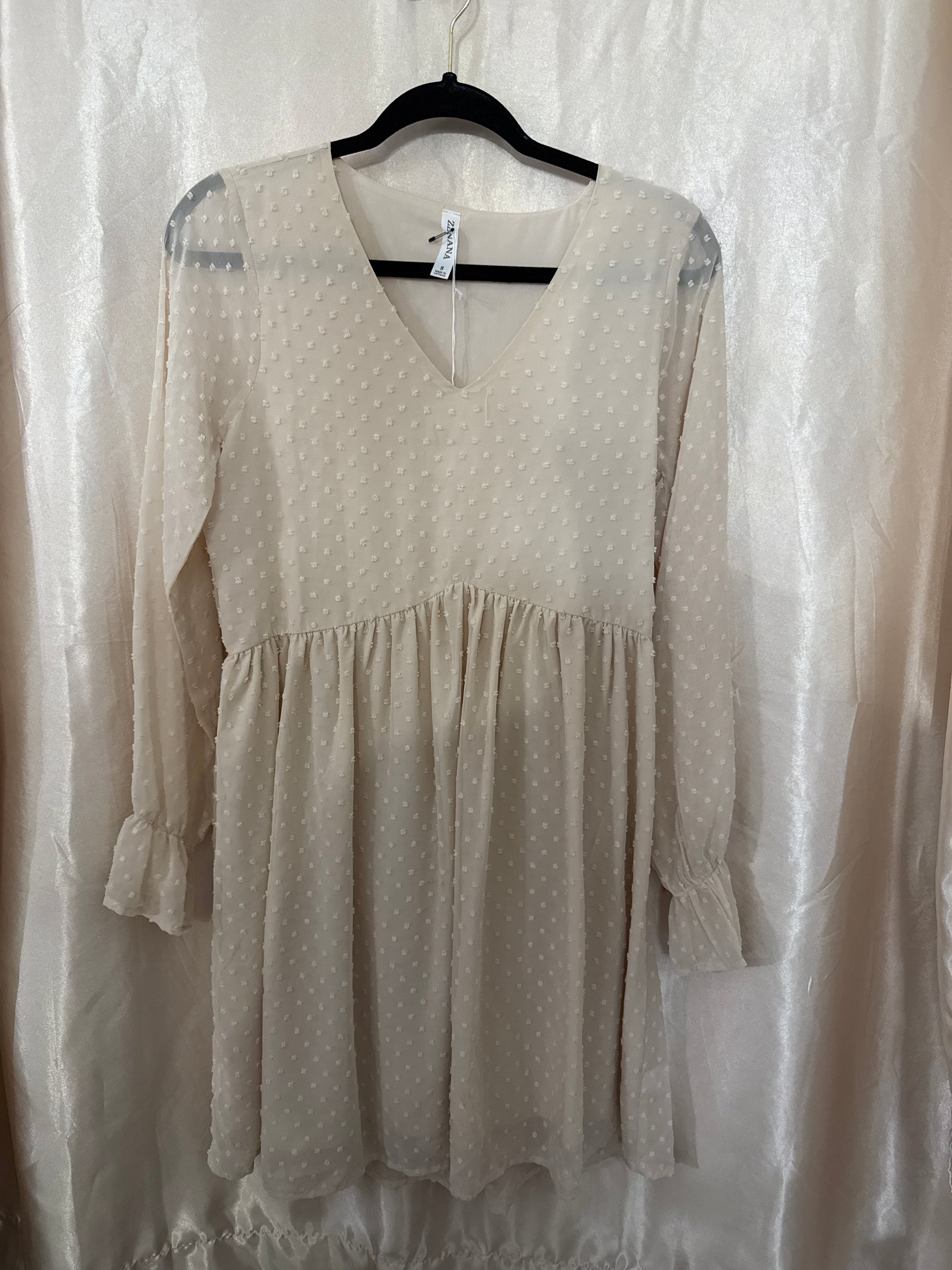 Cream Dotted Dress