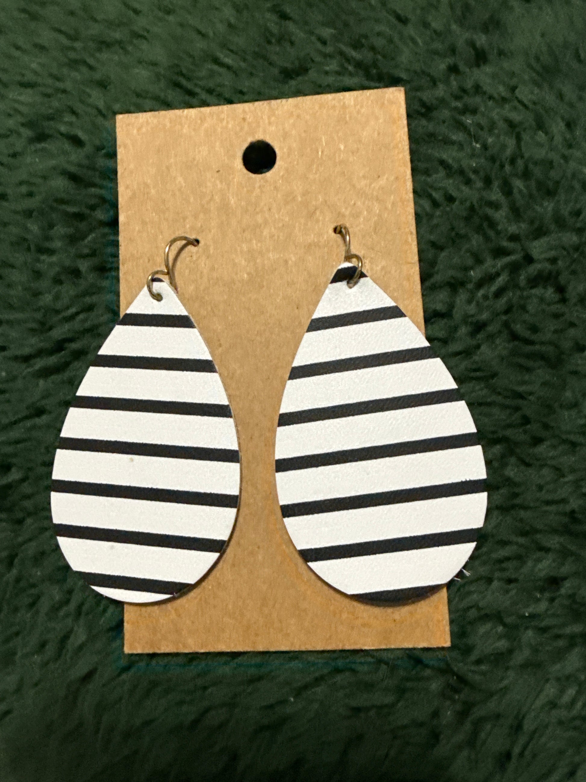Black And White Stripped Dangle Earrings