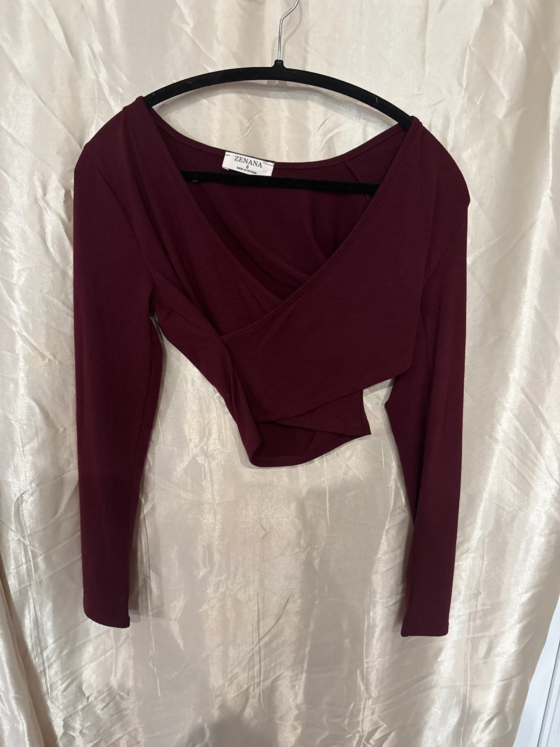 Maroon Cropped Long Sleeve