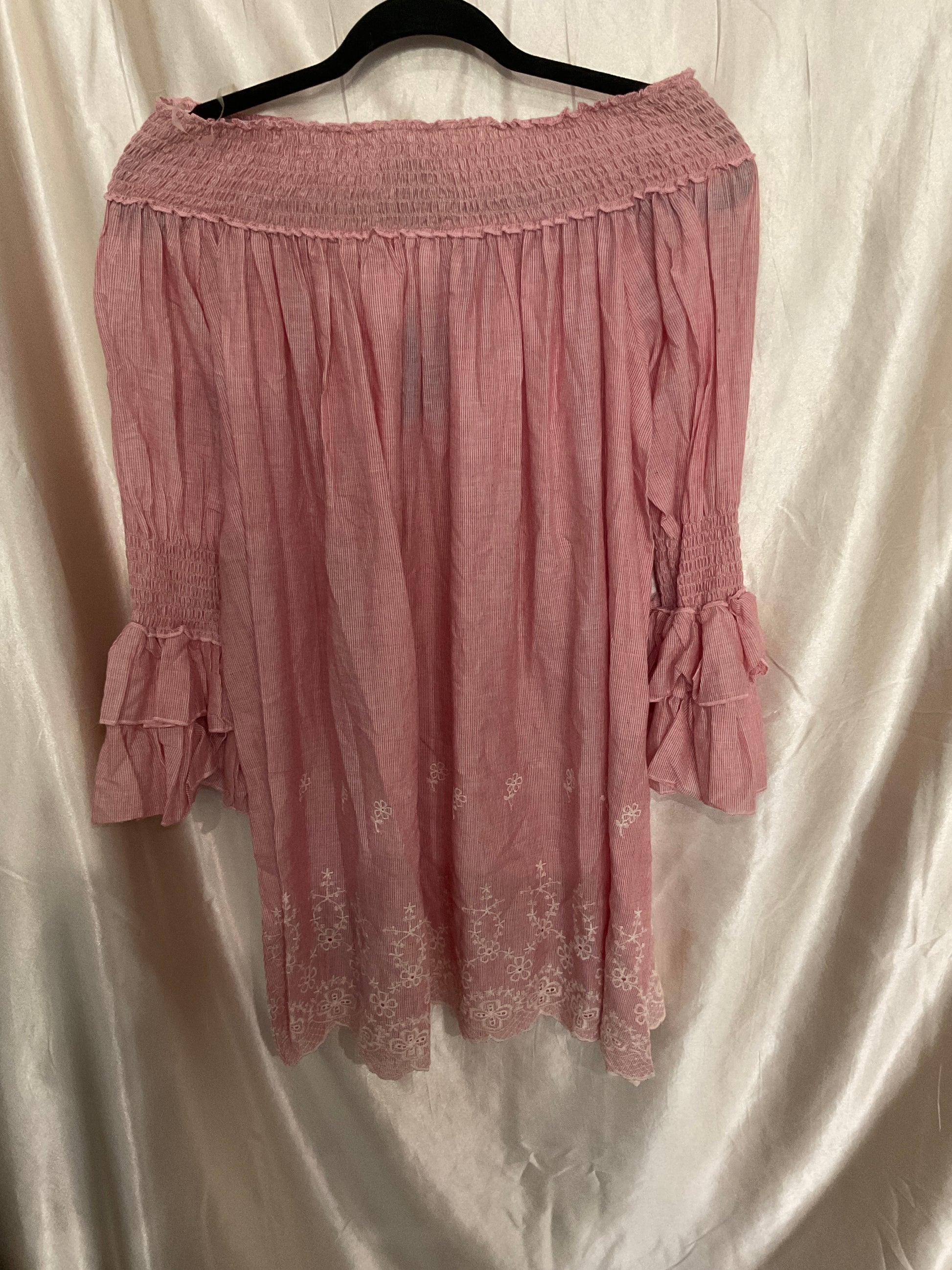 Medium Red and White Stripped Off the Shoulder Top
