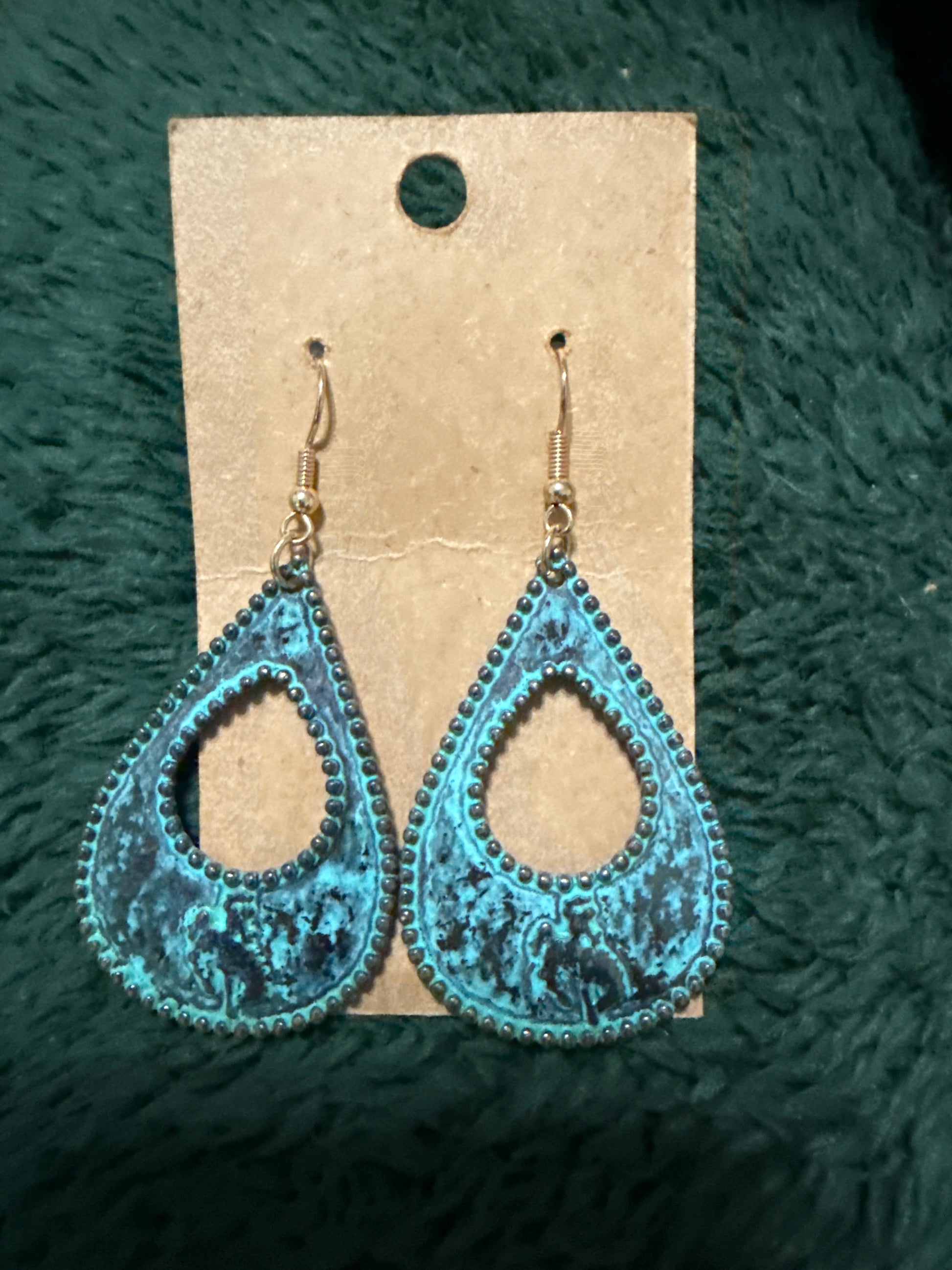 Teal Dangle Earrings