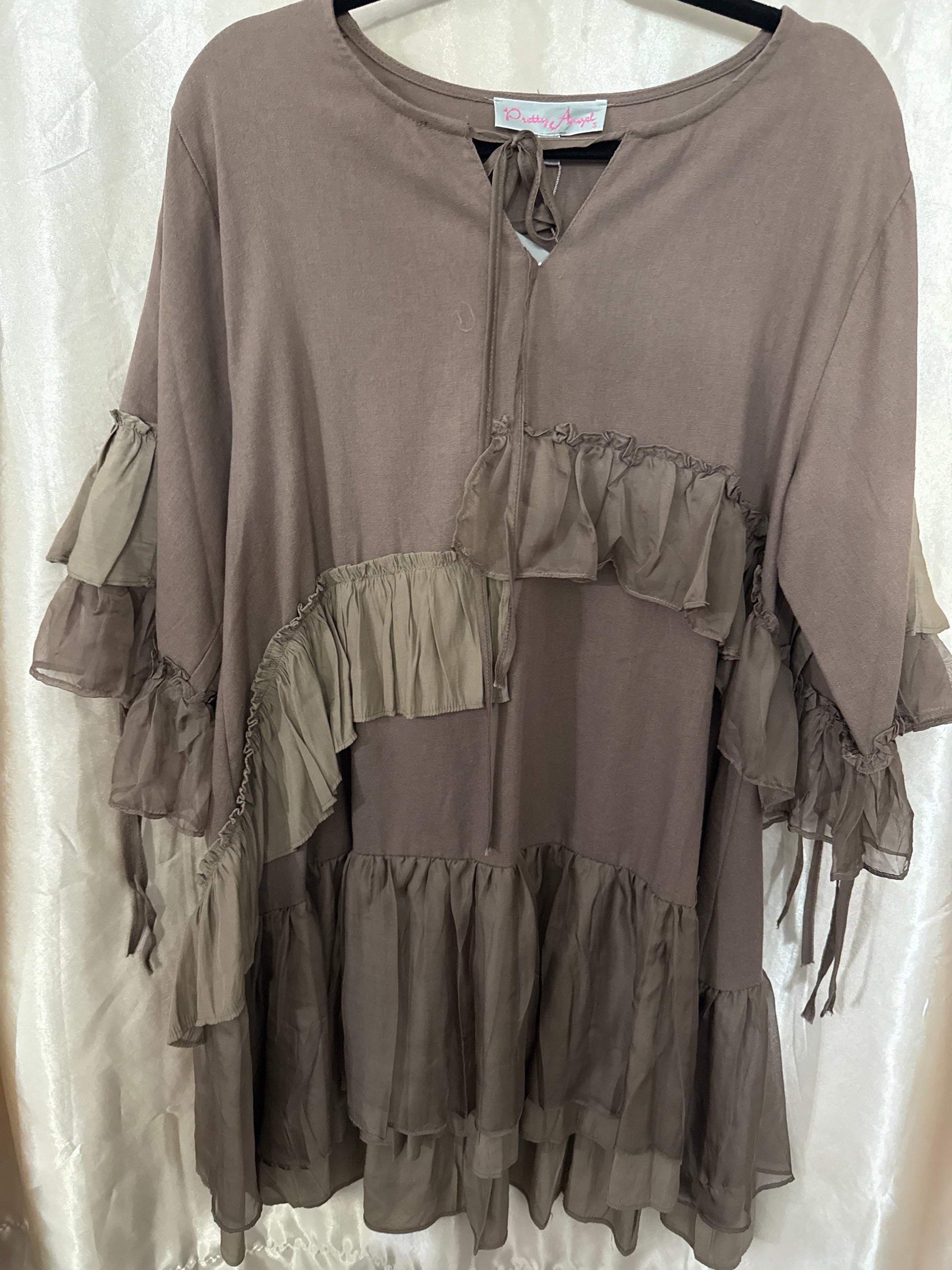 Brown Ruffle Dress