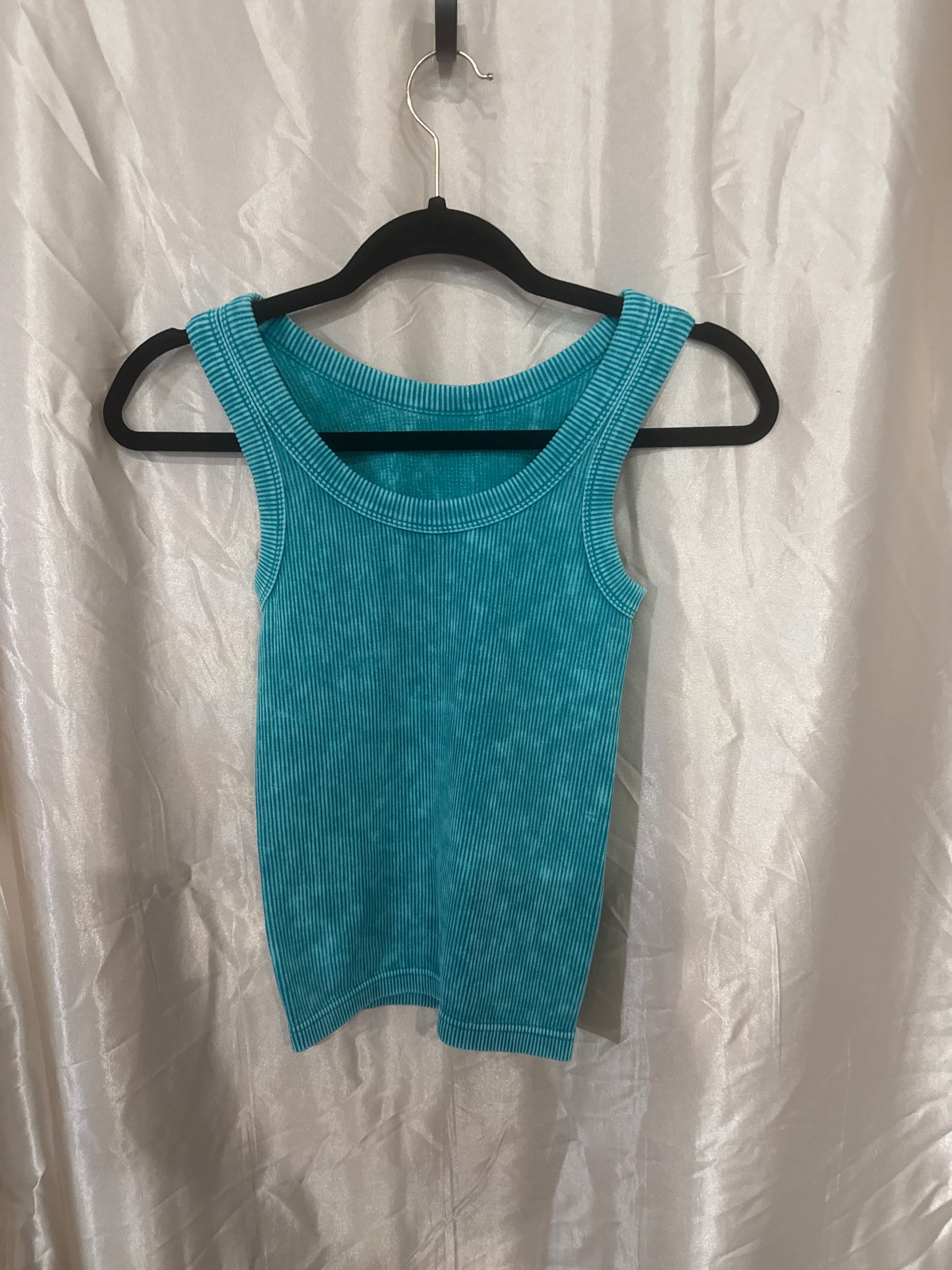 Teal Ribbed Tank