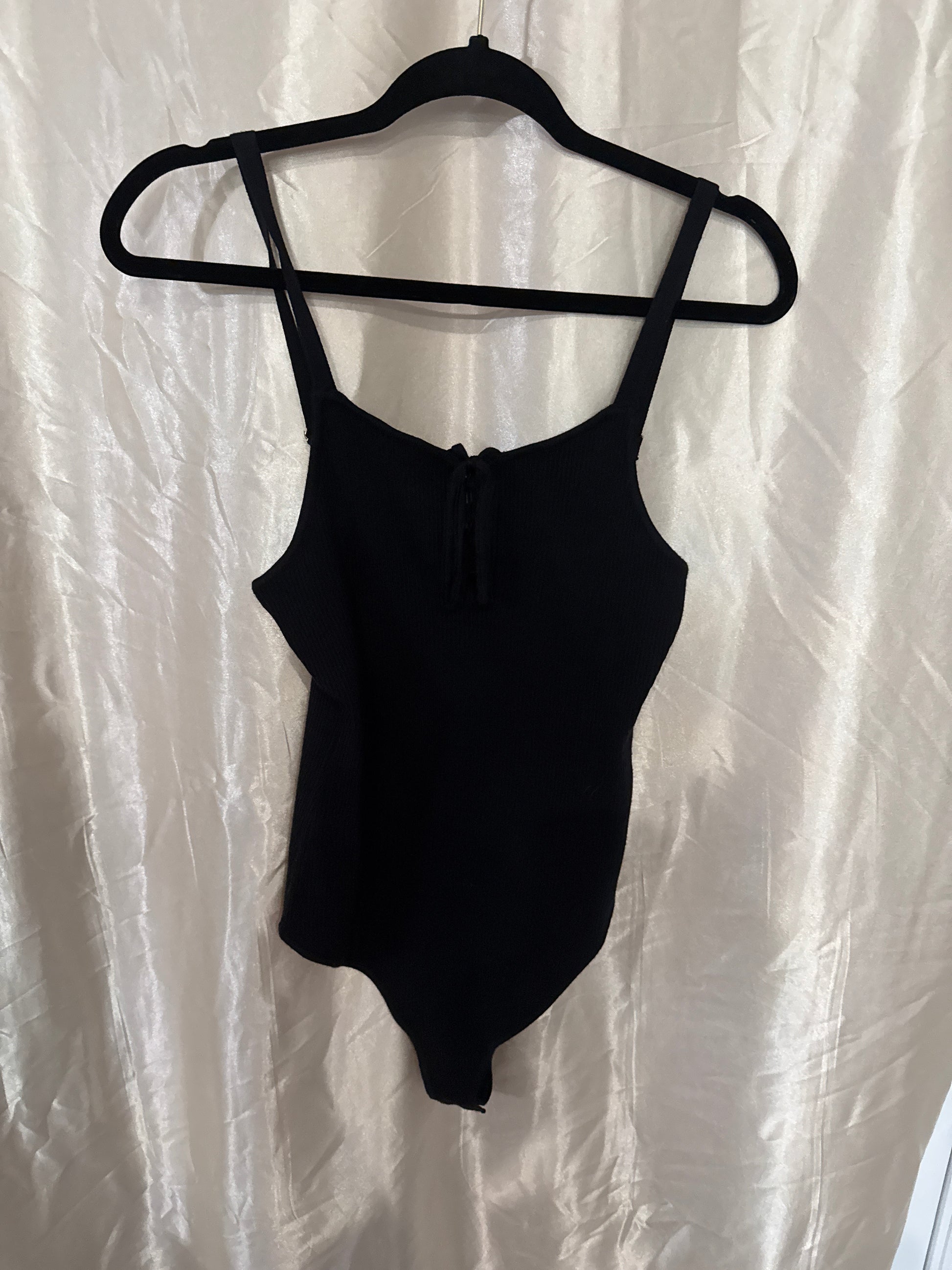 Black Ribbed Tank Bodysuit