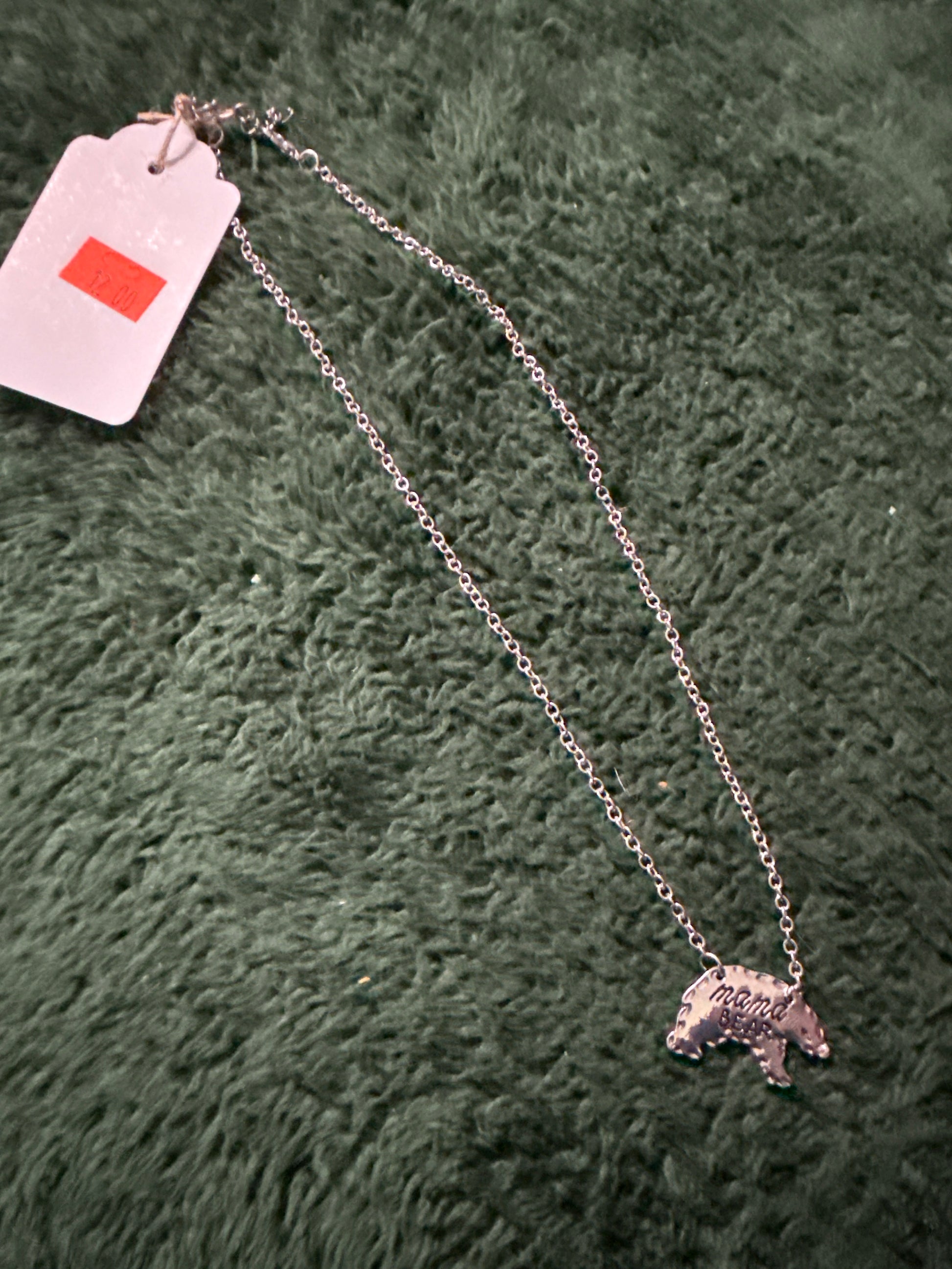 Silver Mama Bear Necklace