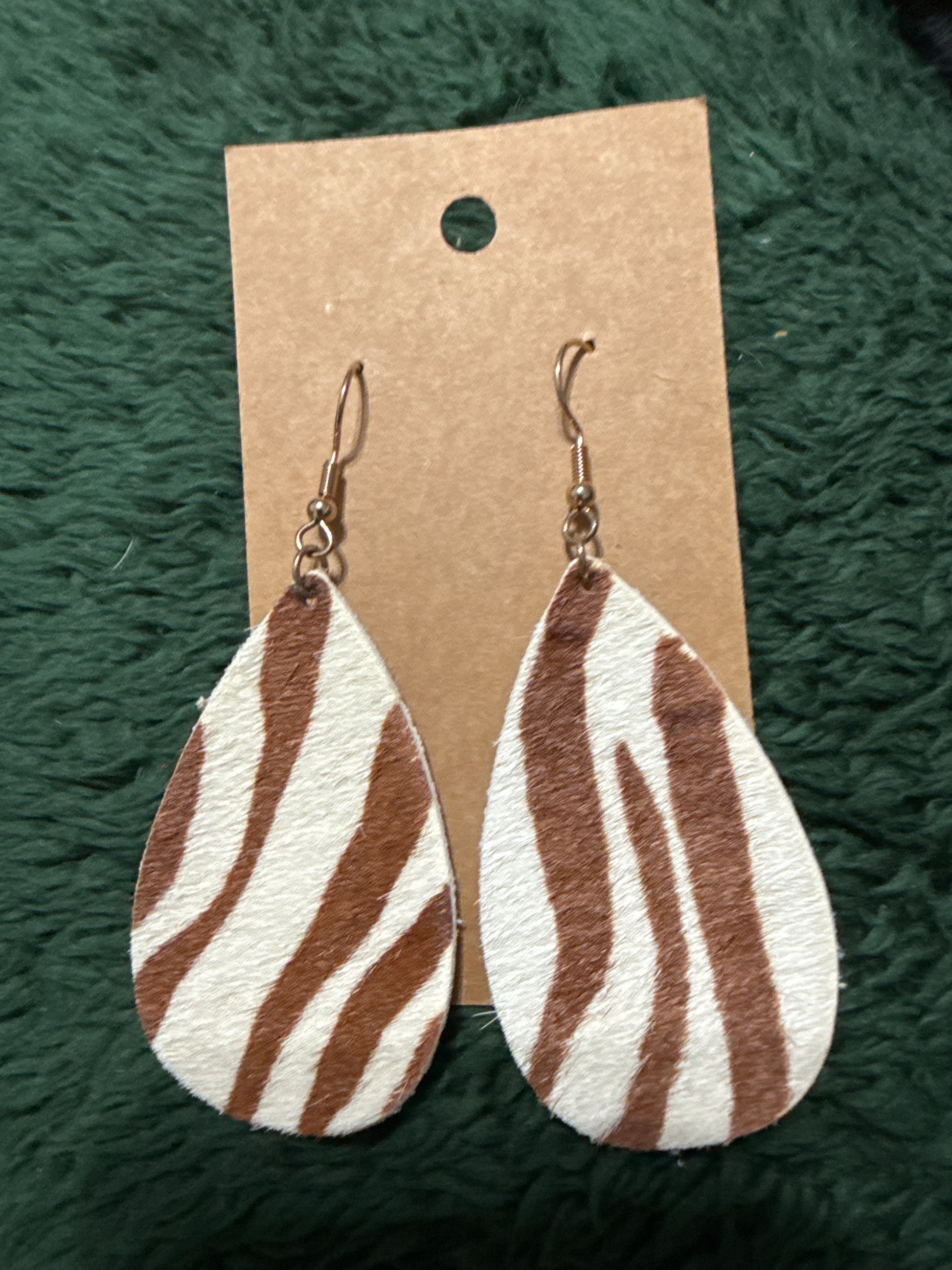 Zebra Print Dangle Earrings