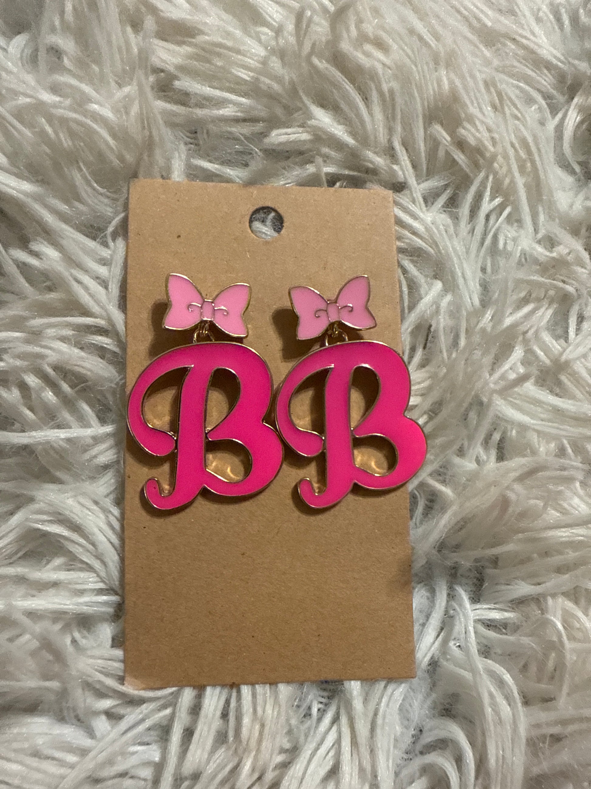 Pink B Dangle Earrings
