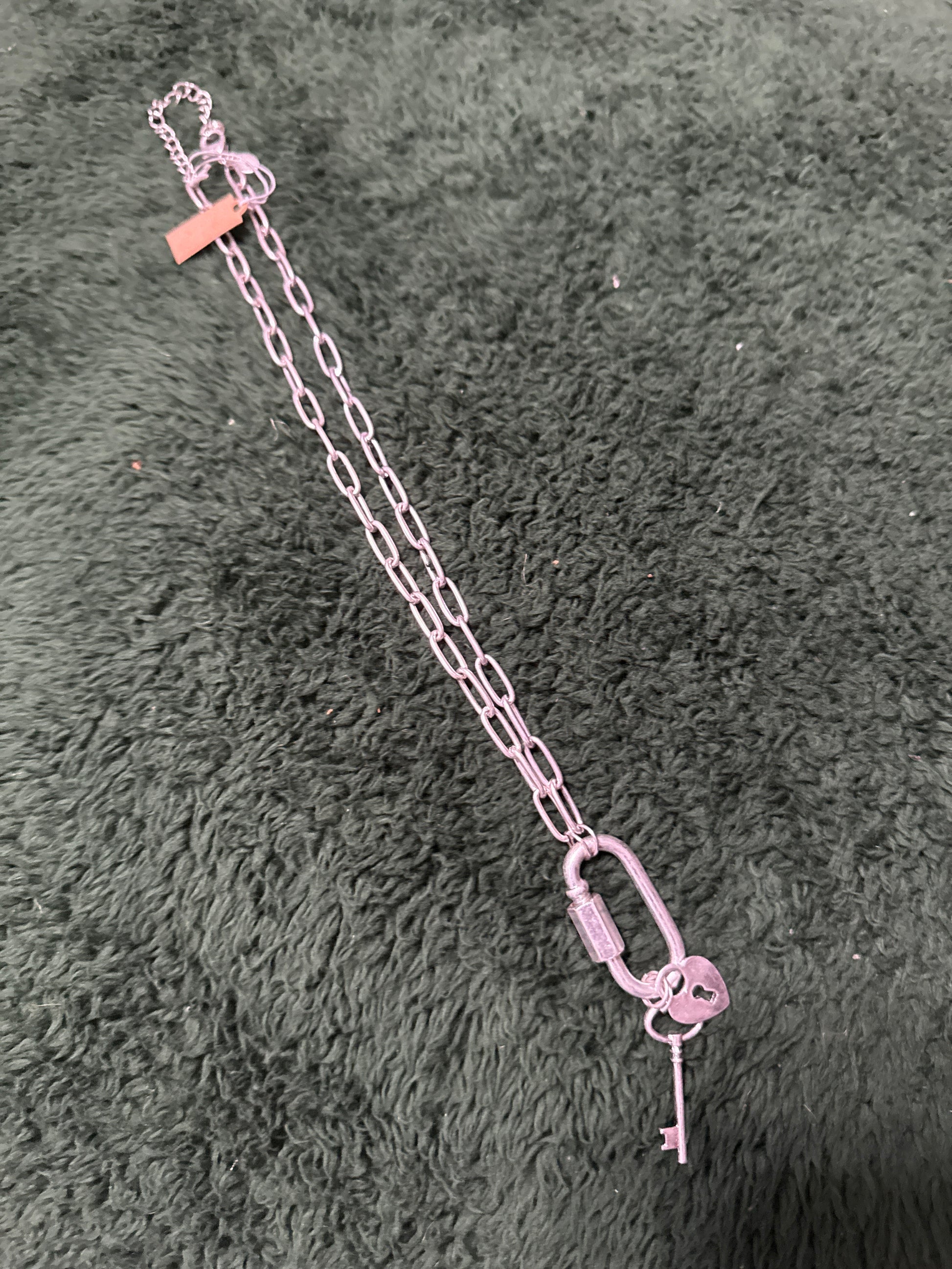 Silver Lock and Key Necklace