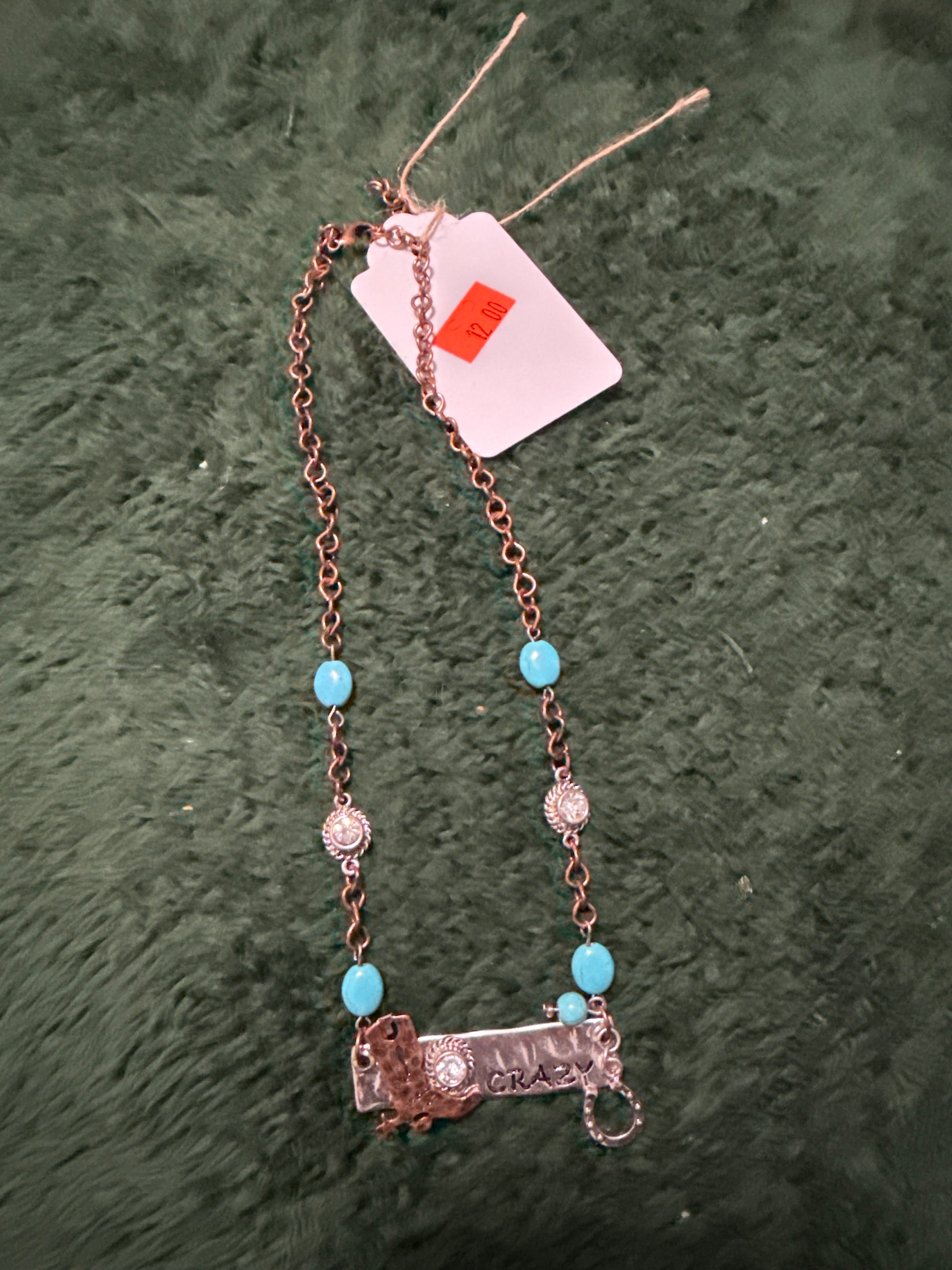 Rose Gold and Turquoise Crazy Necklace