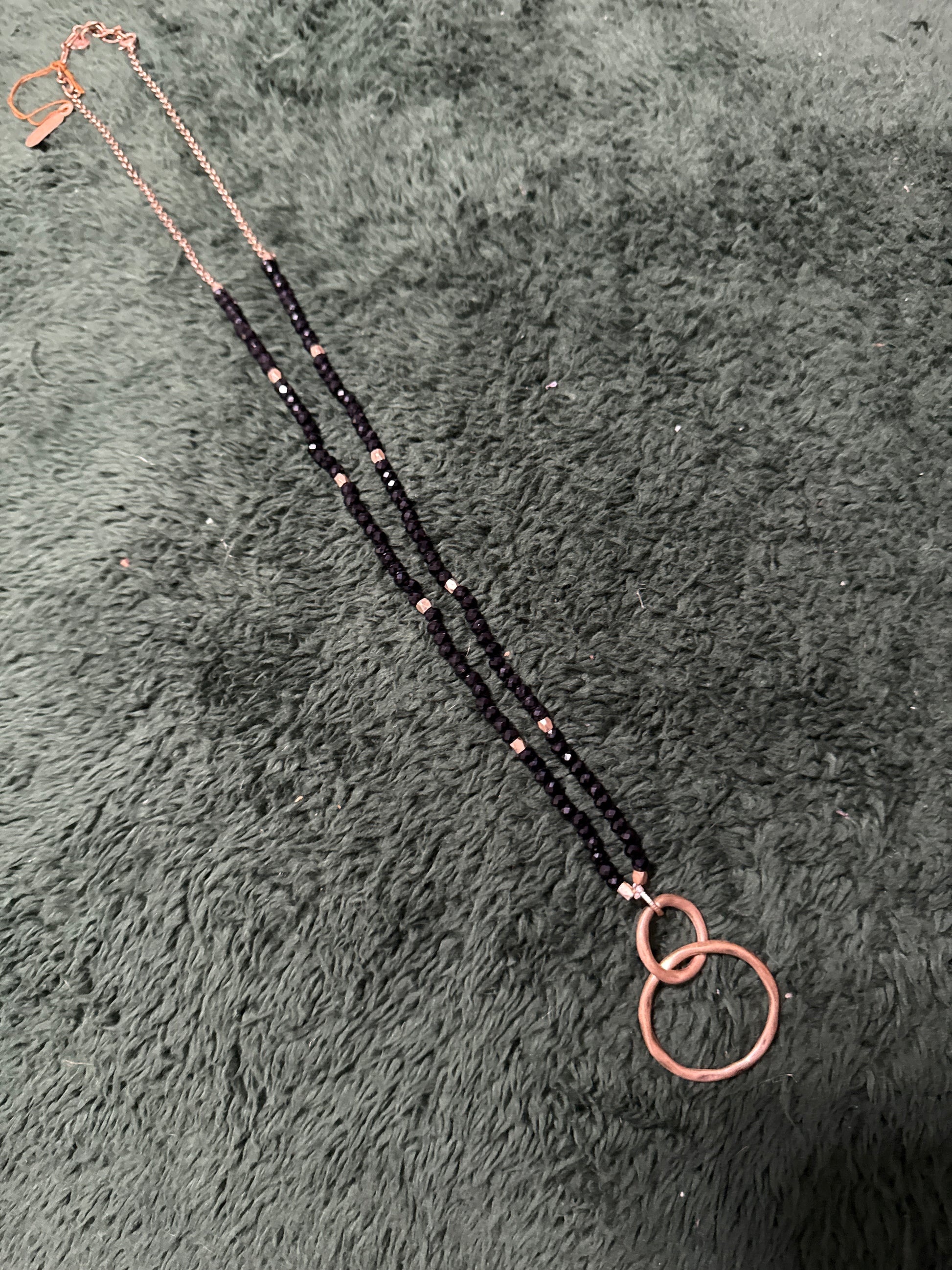 Black and Gold Hoop Necklace