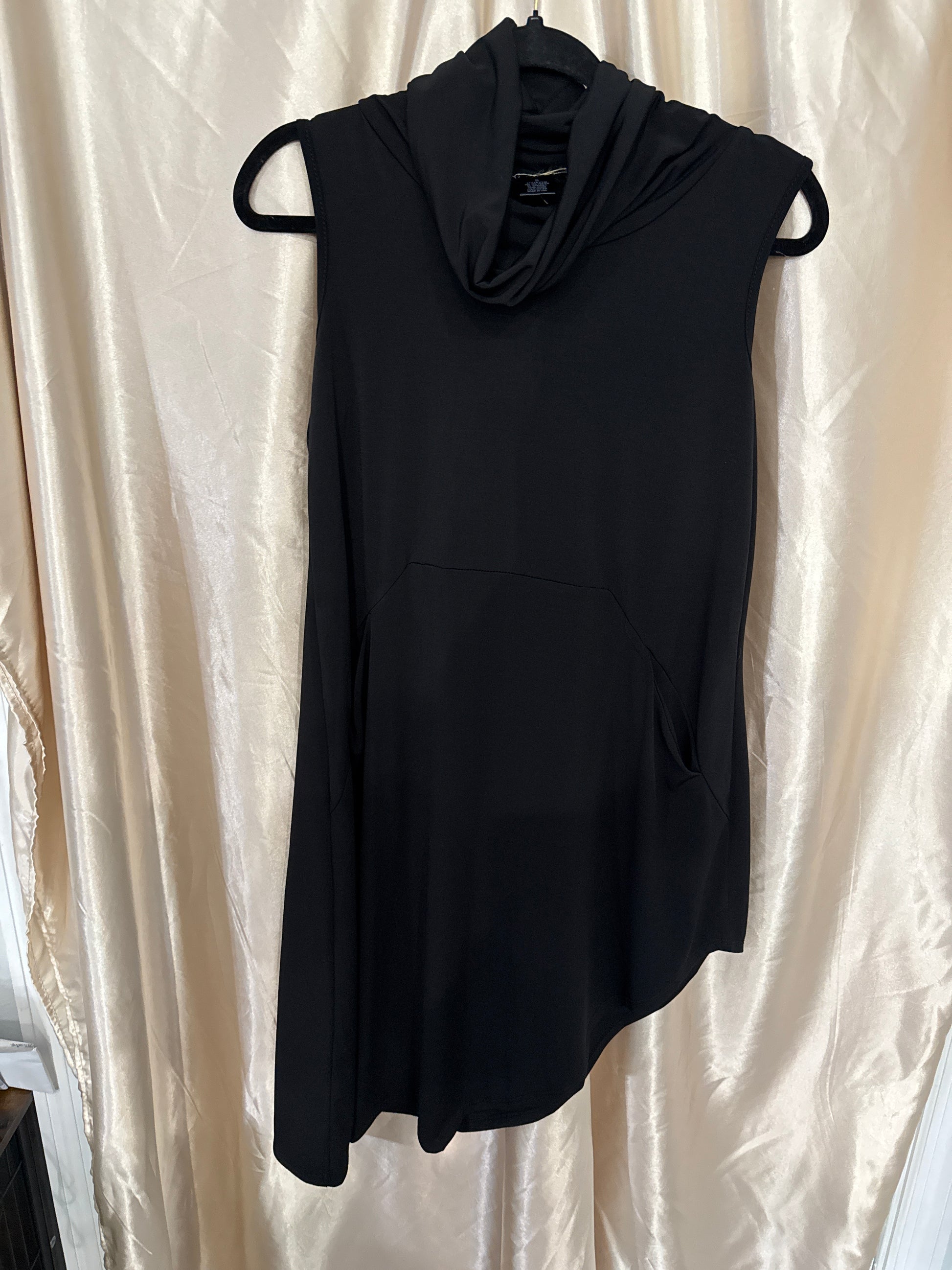 Black Sleeveless Turtleneck Dress