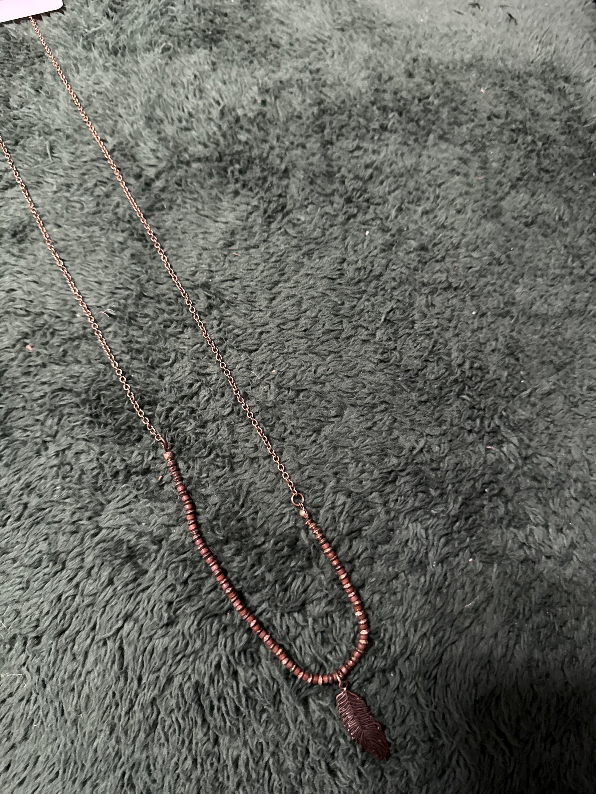 Bronze Feather Necklace