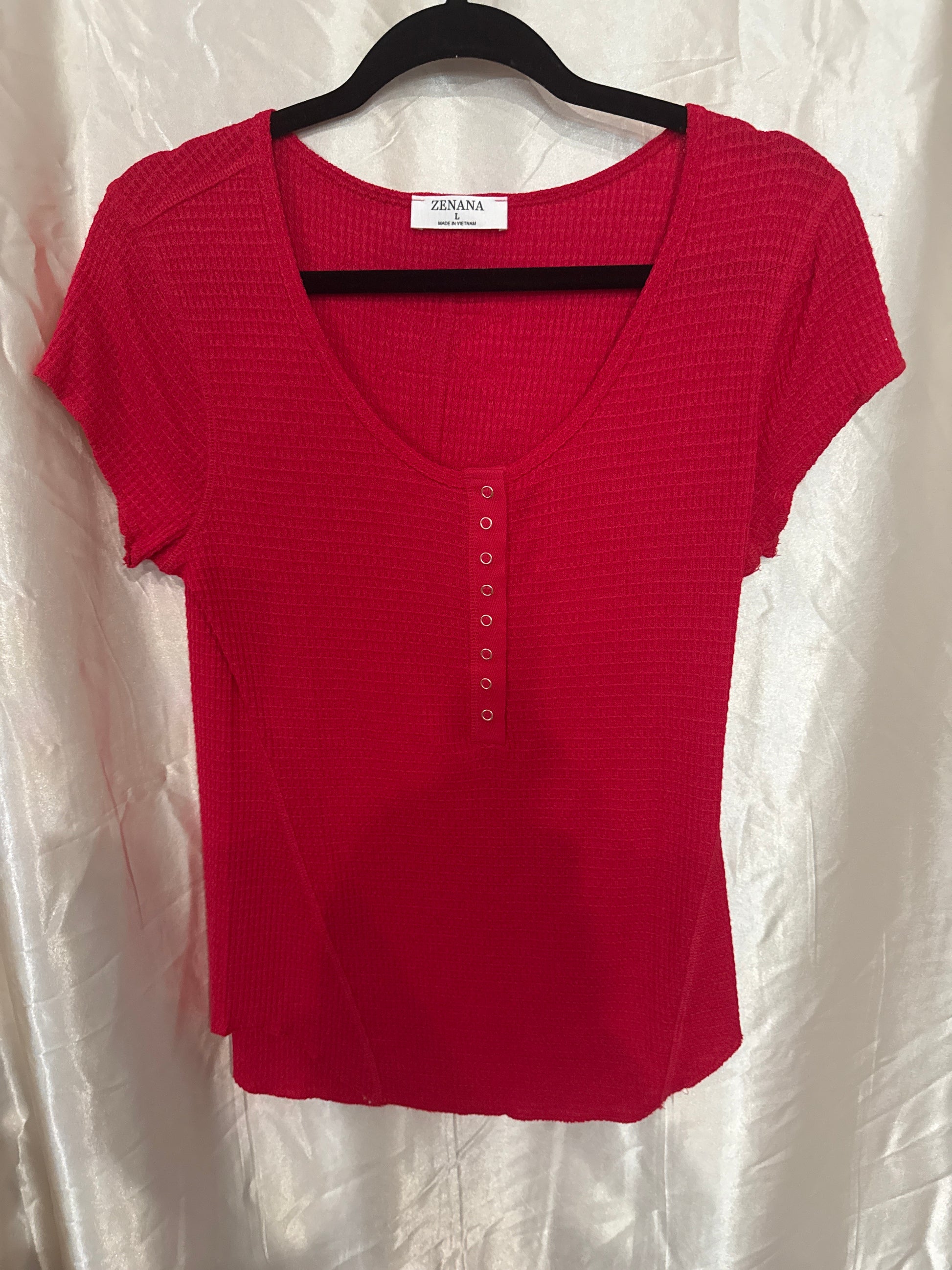 Red Waffle Tee
