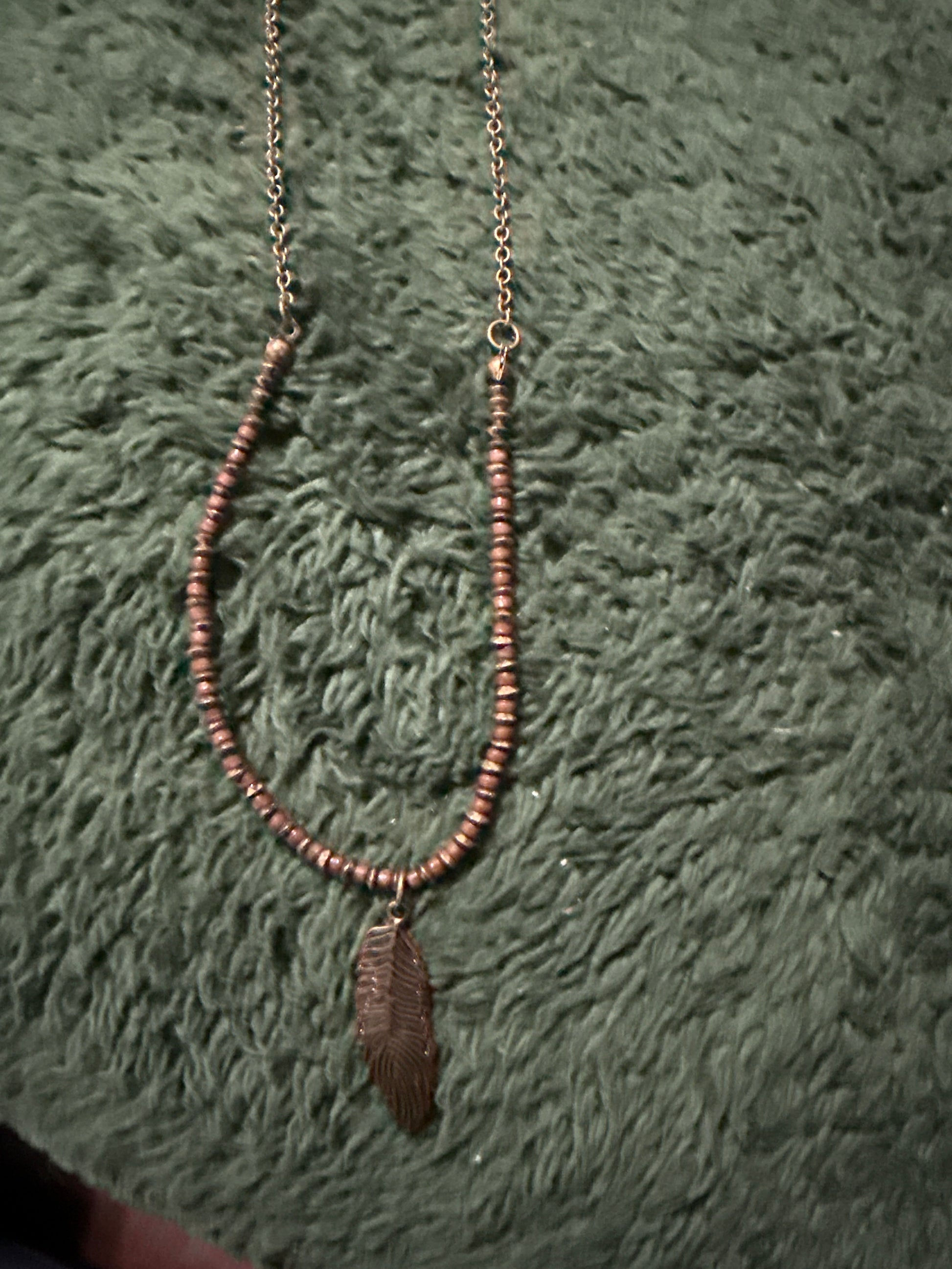 Bronze Feather Necklace