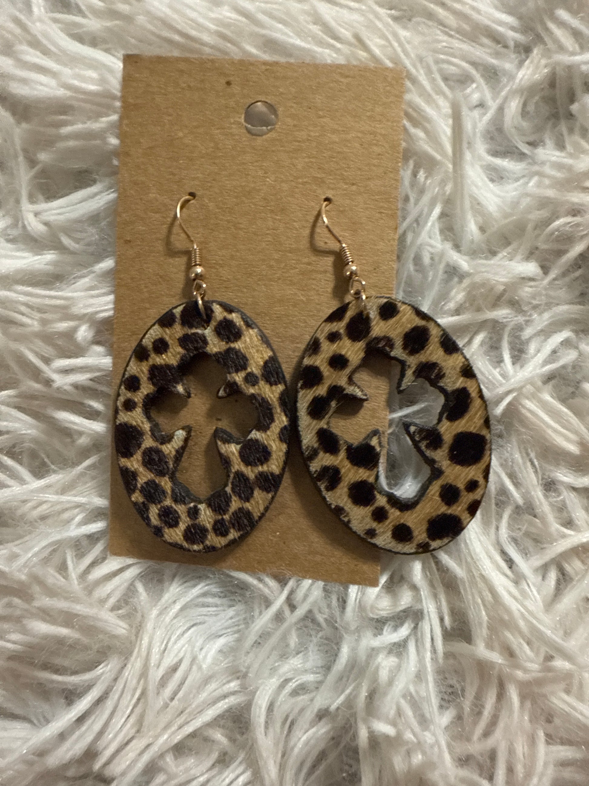 Cheetah Print Dangle Earrings