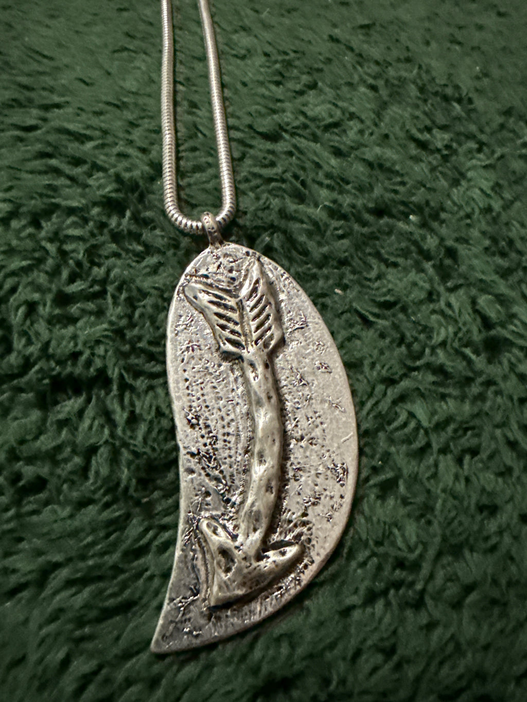 Silver Feather Arrow Necklace