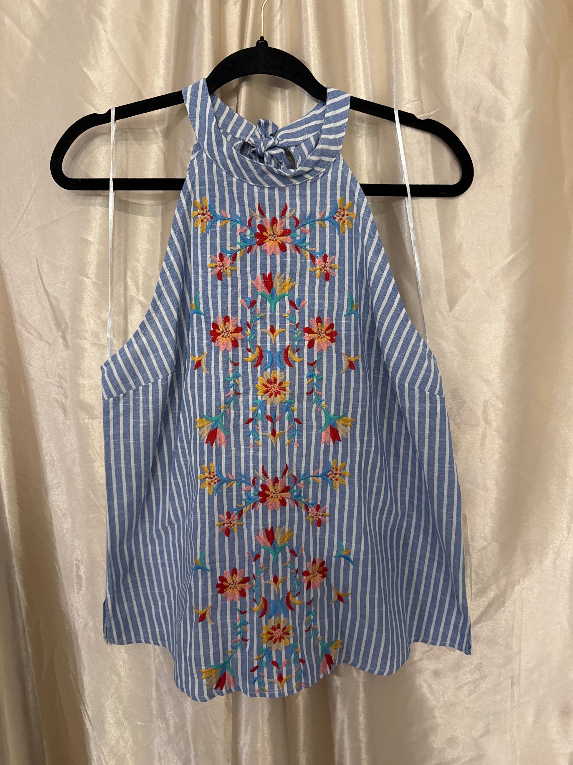 Savanna Jane Denim and White Stripped Top