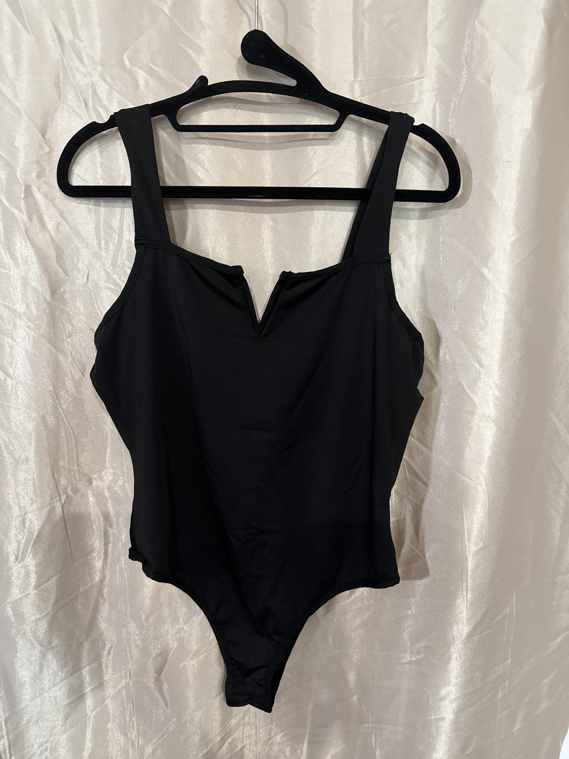 Black V-Neck Bodysuit