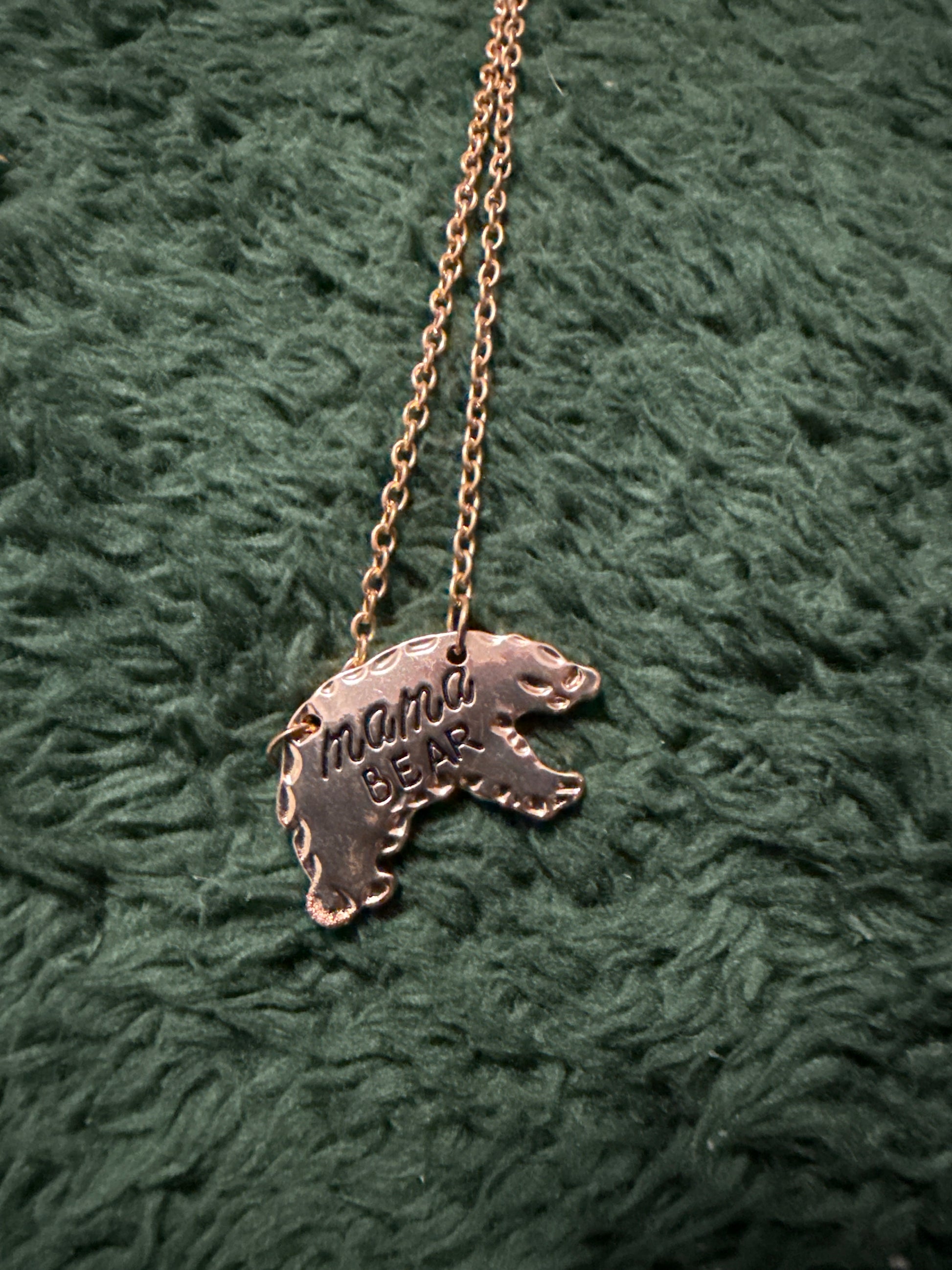 Gold Mama Bear Necklace